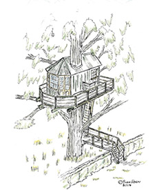 bespoke treehouse design by Dublin designer Peter O’Brien