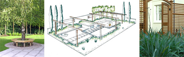 Garden design for terraced coastal garden