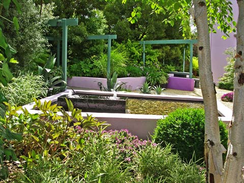 Large, contemporary water feature by Dublin garden designers.