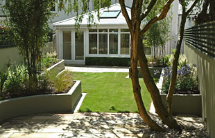 This well designed garden with clean architectural lines is easily maintained.